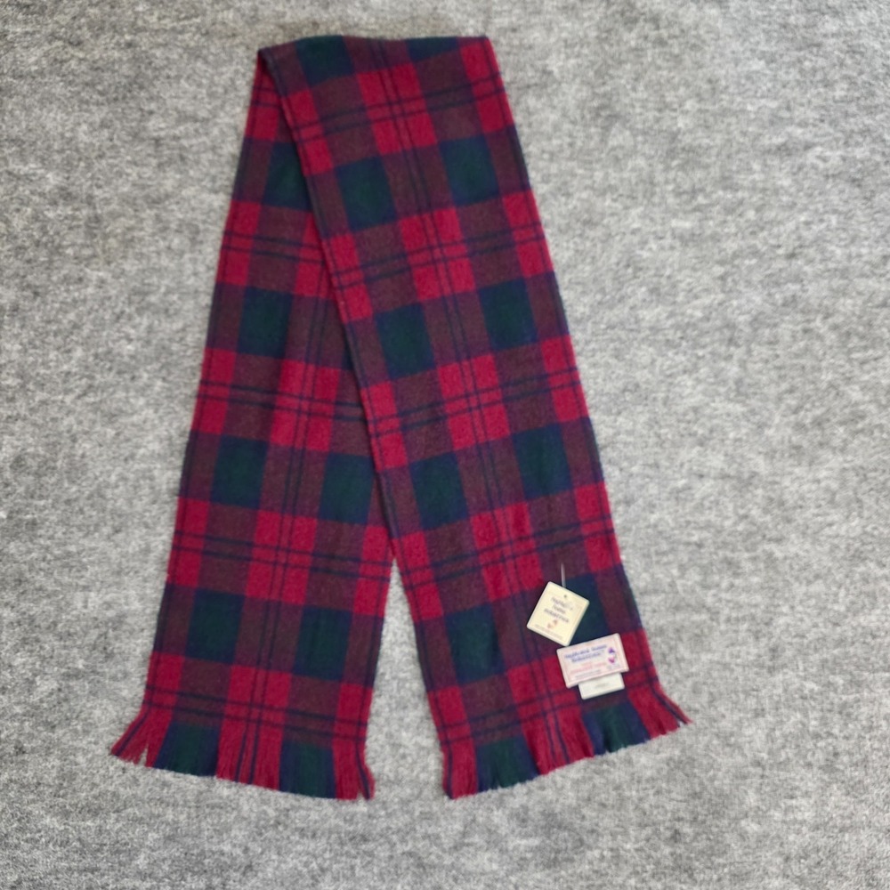 NWT Vintage Highland Home Industries Scarf Tartan‎ Plaid 100% Lambswool Scotland
